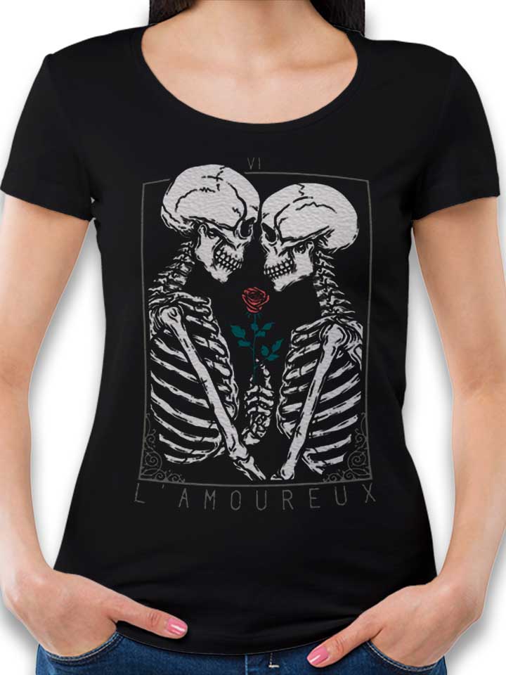 The Lovers Skeleton Damen T-Shirt schwarz L