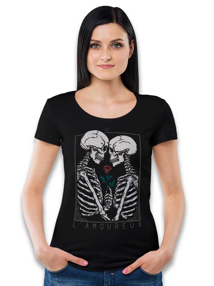 the-lovers-skeleton-damen-t-shirt schwarz 2