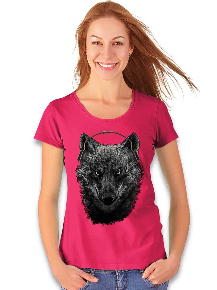 the-musical-wolf-damen-t-shirt fuchsia 2