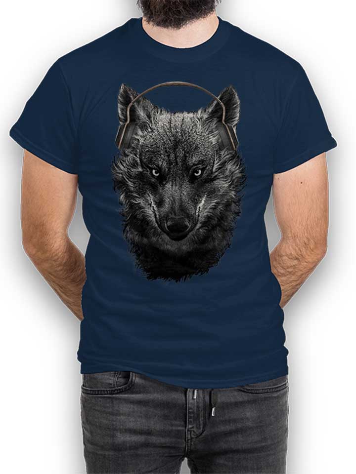 The Musical Wolf Camiseta azul-marino L