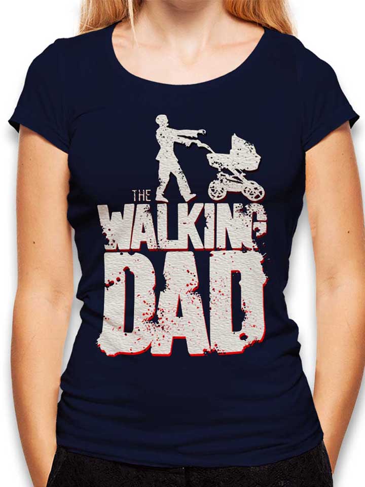 The Walking Dad Vintage Damen T-Shirt dunkelblau L