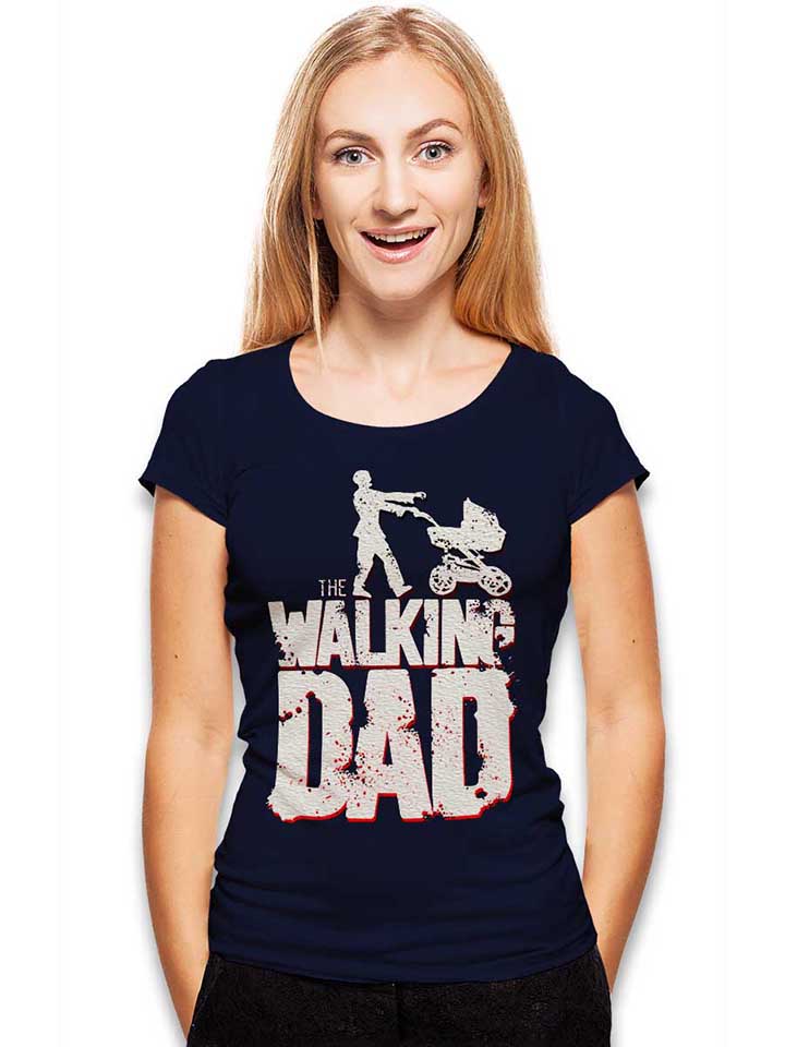 the-walking-dad-vintage-damen-t-shirt dunkelblau 2