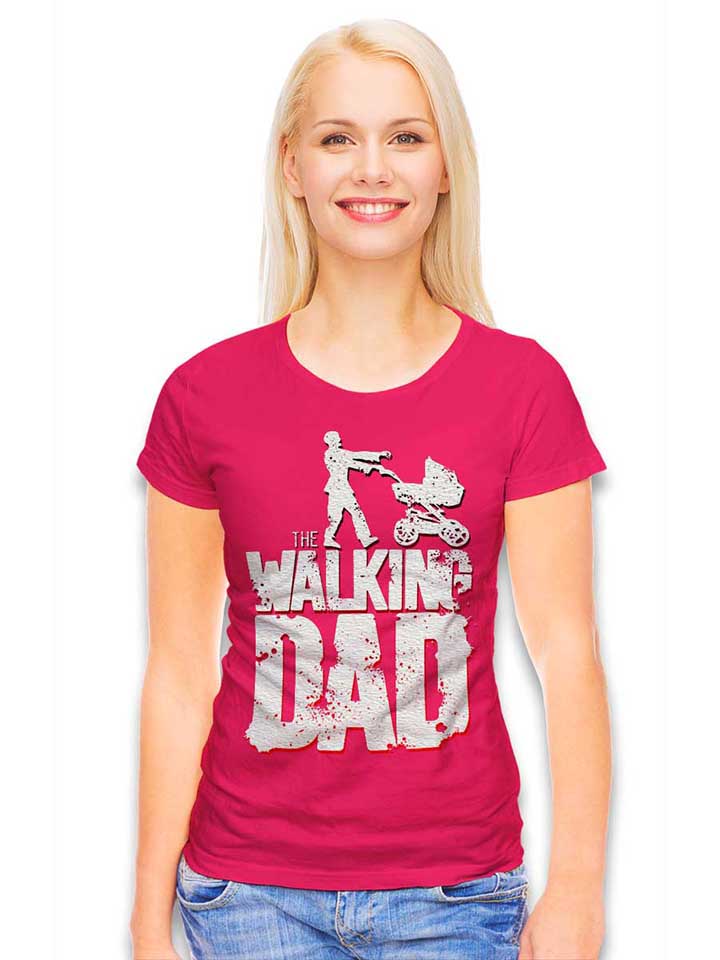 the-walking-dad-vintage-damen-t-shirt fuchsia 2