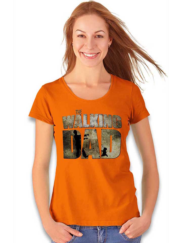 the-walking-dad-damen-t-shirt orange 2