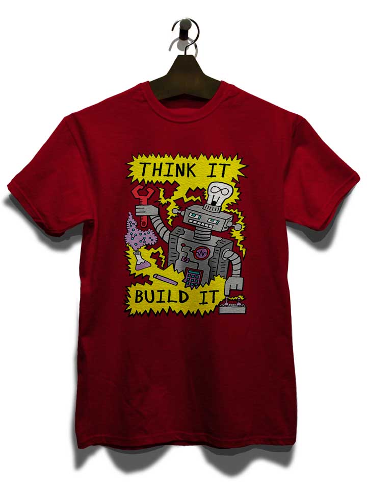 think-build-robot-t-shirt bordeaux 3