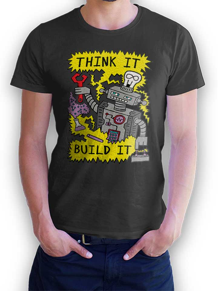 Think Build Robot T-Shirt dunkelgrau L