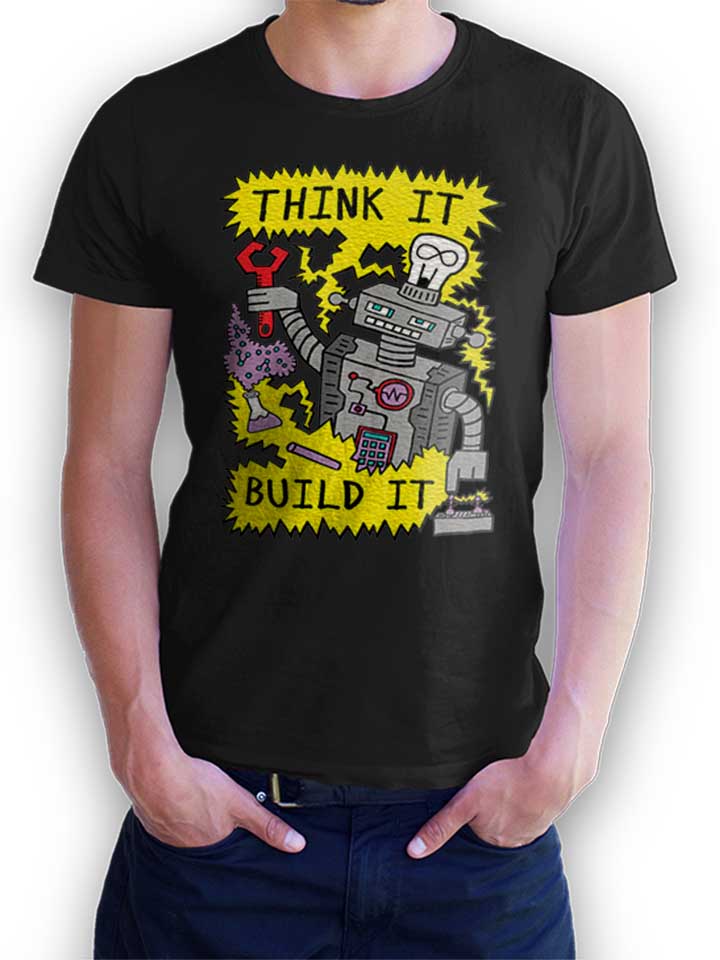 think-build-robot-t-shirt schwarz 1