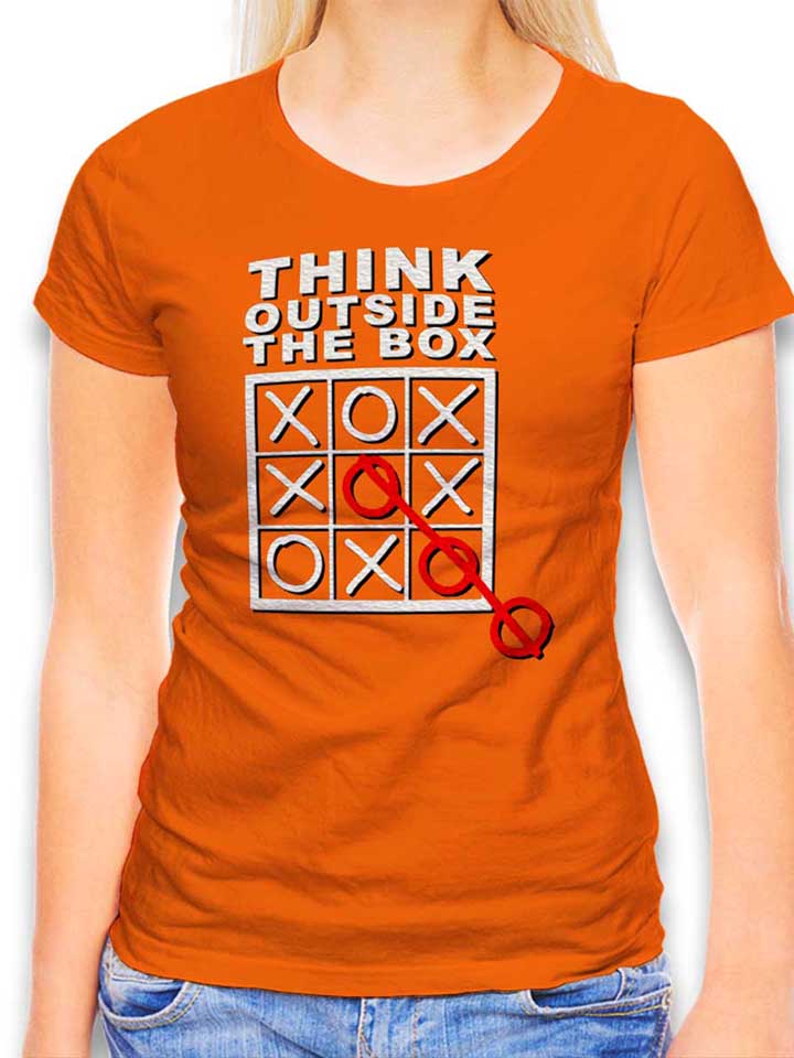 think-outside-the-box-damen-t-shirt orange 1