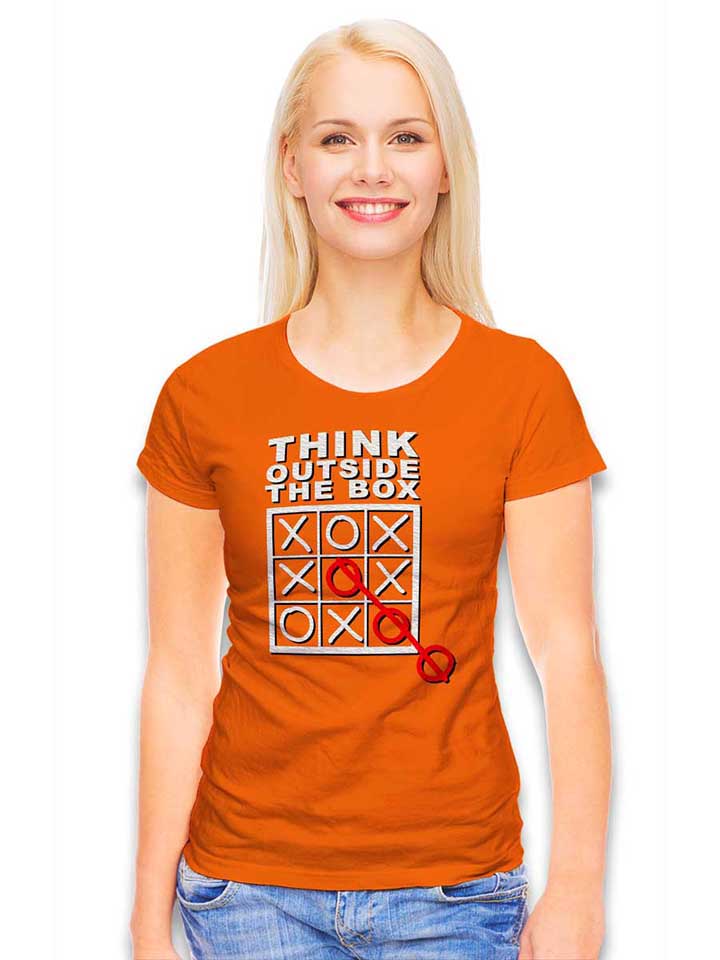 think-outside-the-box-damen-t-shirt orange 2