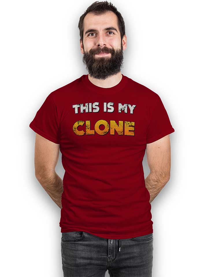 this-is-my-clone-vintage-t-shirt bordeaux 2