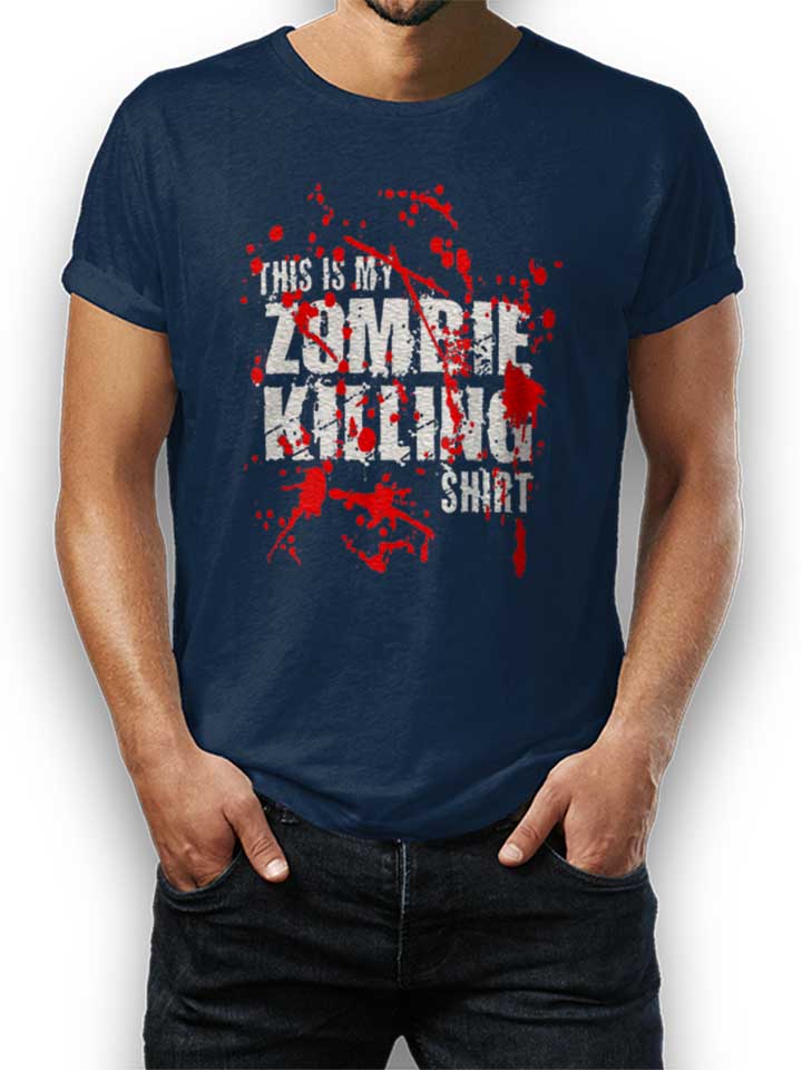 This Is My Zombie Killing Shirt Kinder T-Shirt dunkelblau...