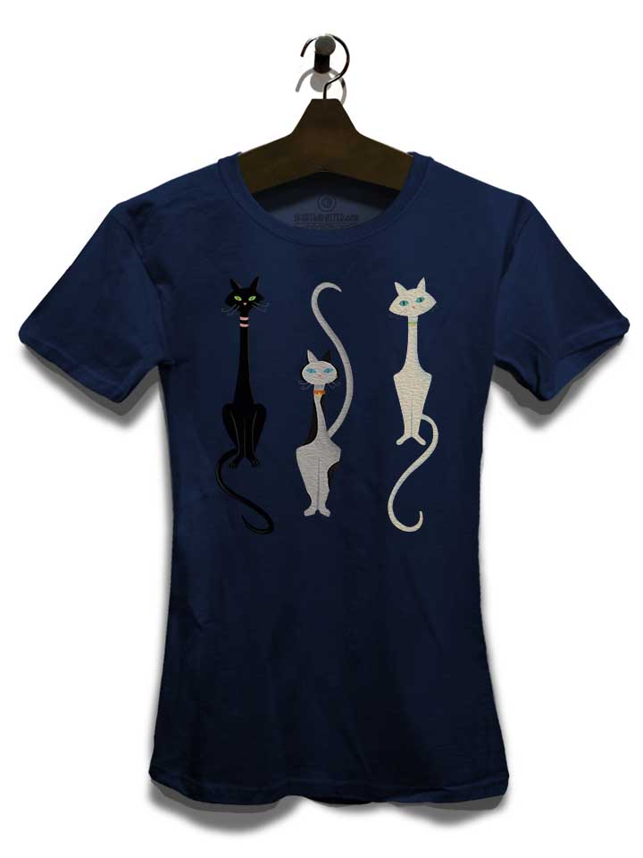 three-cats-damen-t-shirt dunkelblau 3