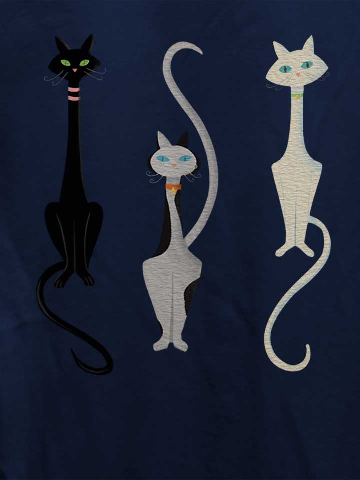 three-cats-damen-t-shirt dunkelblau 4