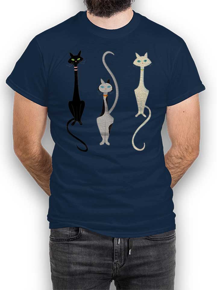 Three Cats T-Shirt dunkelblau L