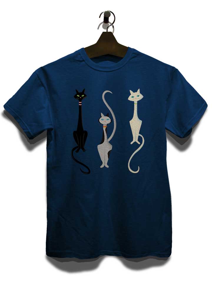 three-cats-t-shirt dunkelblau 3