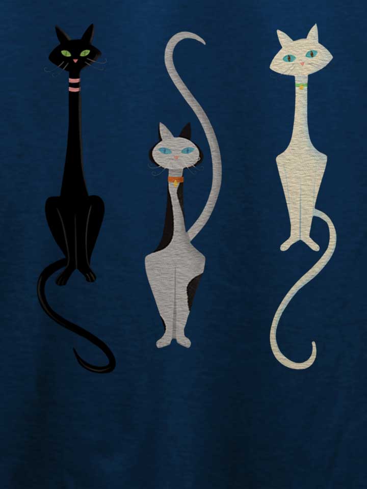 three-cats-t-shirt dunkelblau 4
