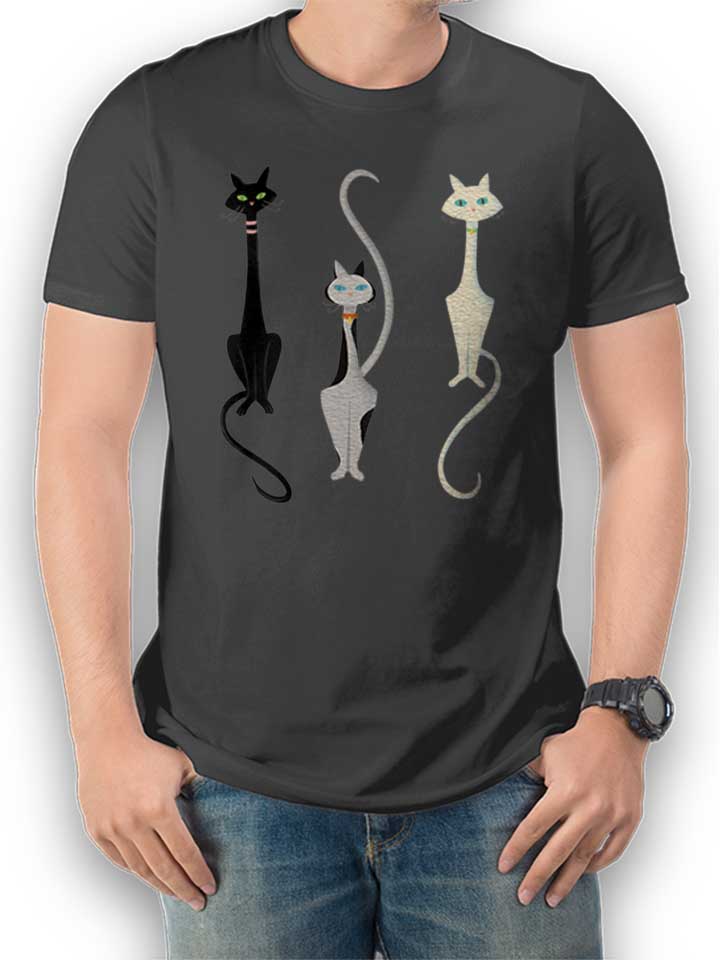 Three Cats T-Shirt dunkelgrau L