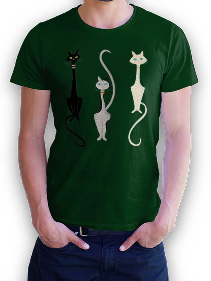 Three Cats T-Shirt dunkelgruen L