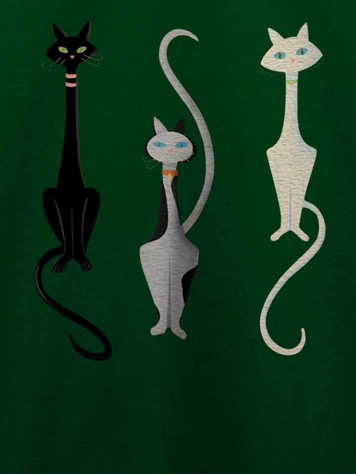 three-cats-t-shirt dunkelgruen 4