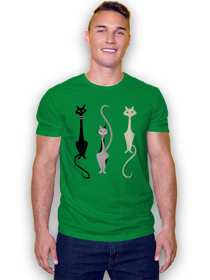 three-cats-t-shirt gruen 2
