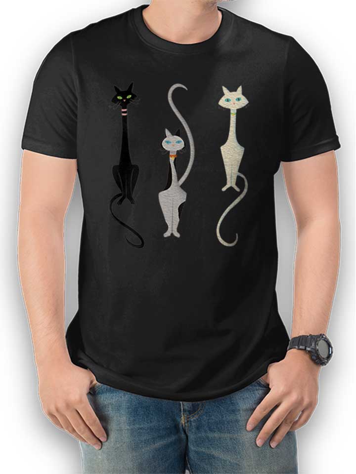 three-cats-t-shirt schwarz 1
