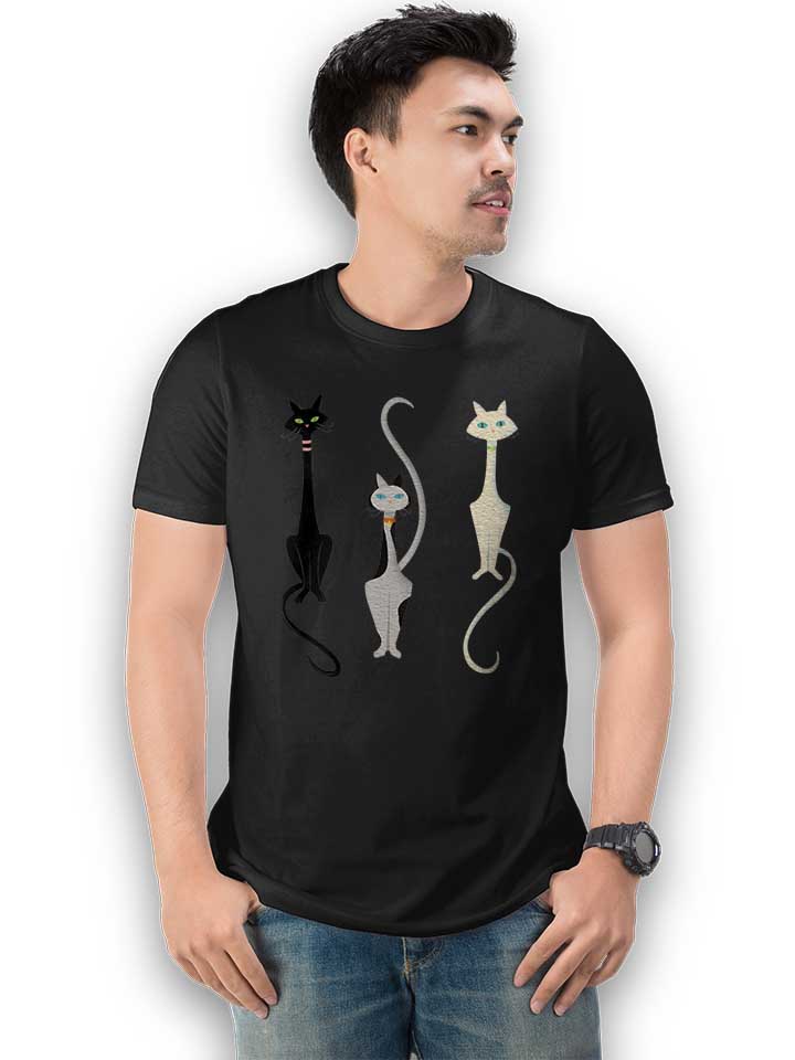 three-cats-t-shirt schwarz 2