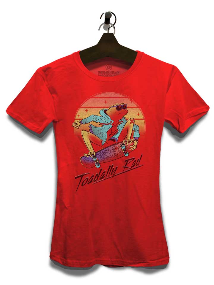 toadally-rad-slkateboard-frog-02-damen-t-shirt rot 3