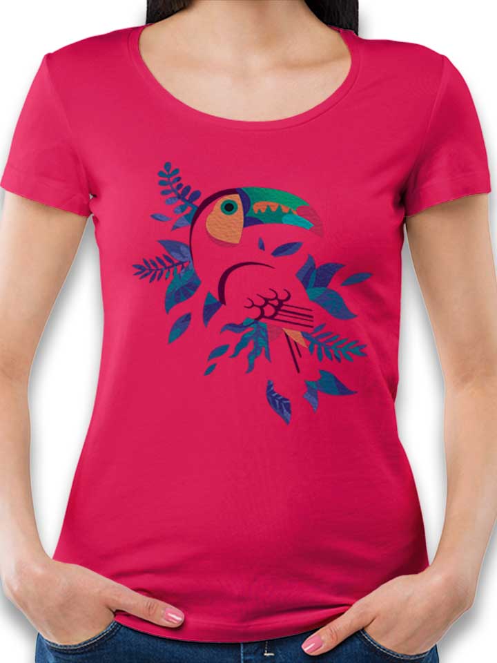 Toucan Silhouette Womens T-Shirt fuchsia L