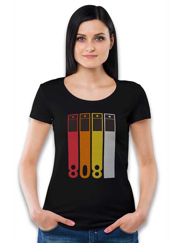 tr-808-drum-machine-damen-t-shirt schwarz 2