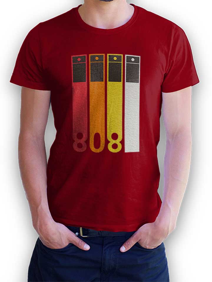 tr-808-drum-machine-t-shirt bordeaux 1