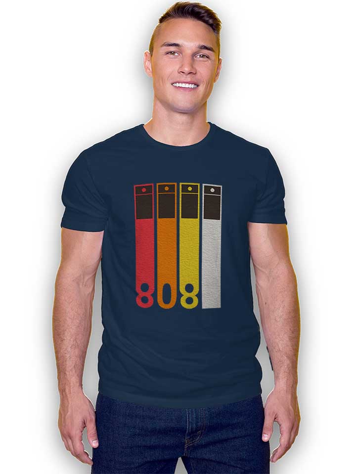tr-808-drum-machine-t-shirt dunkelblau 2