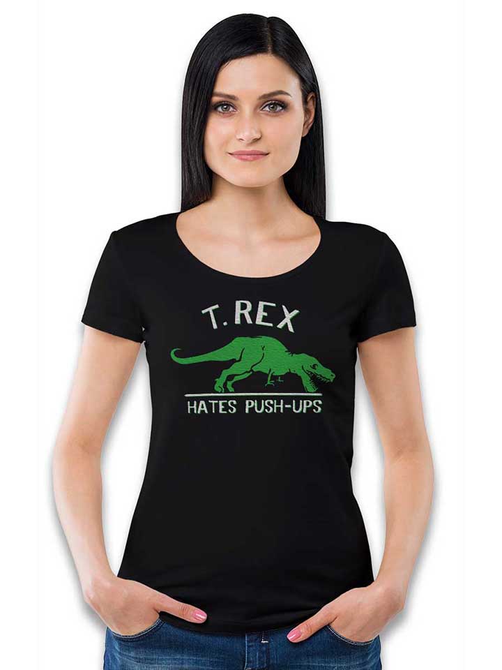 trex-hates-pushups-damen-t-shirt schwarz 2