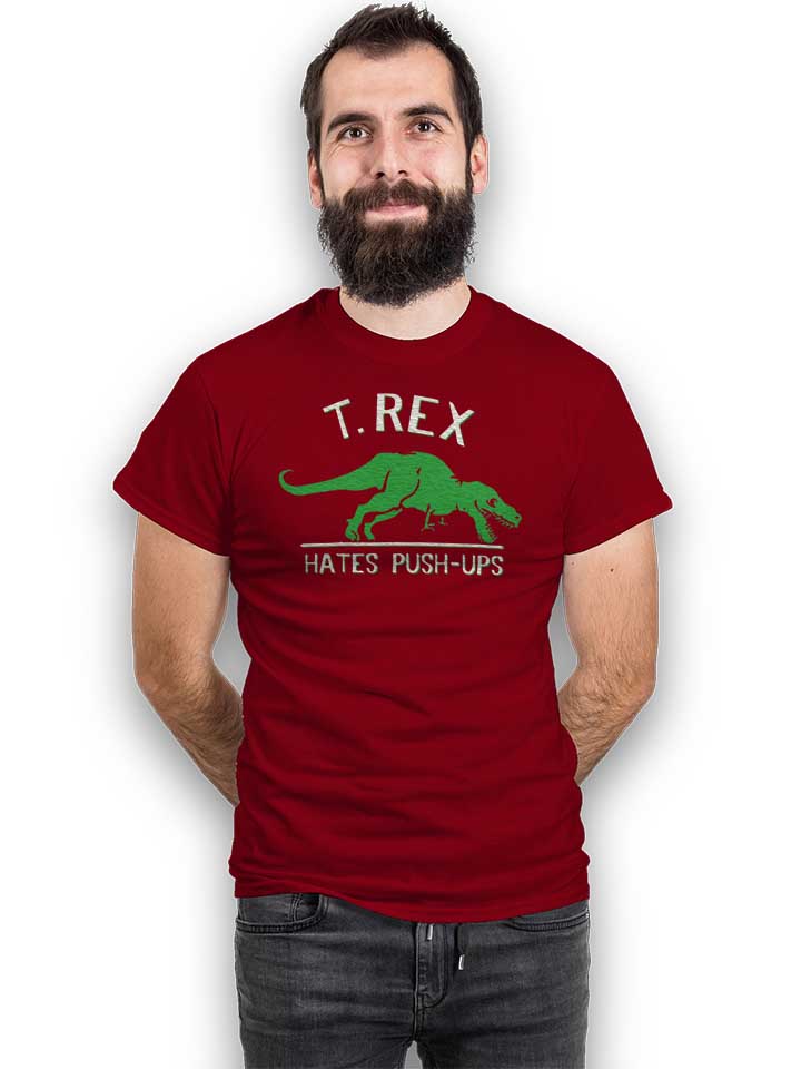 trex-hates-pushups-t-shirt bordeaux 2