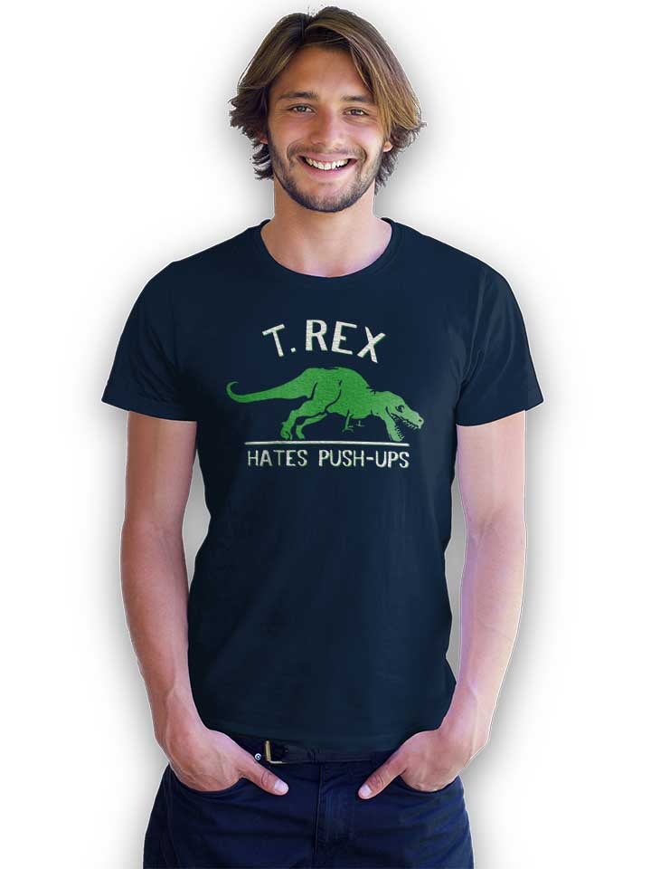 trex-hates-pushups-t-shirt dunkelblau 2