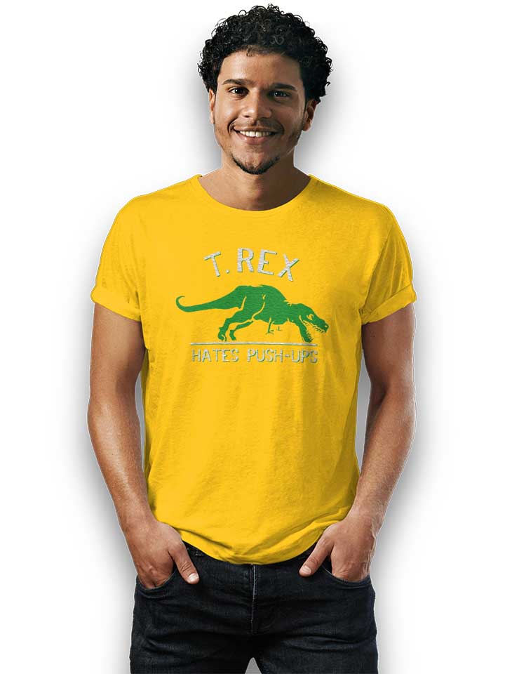 trex-hates-pushups-t-shirt gelb 2