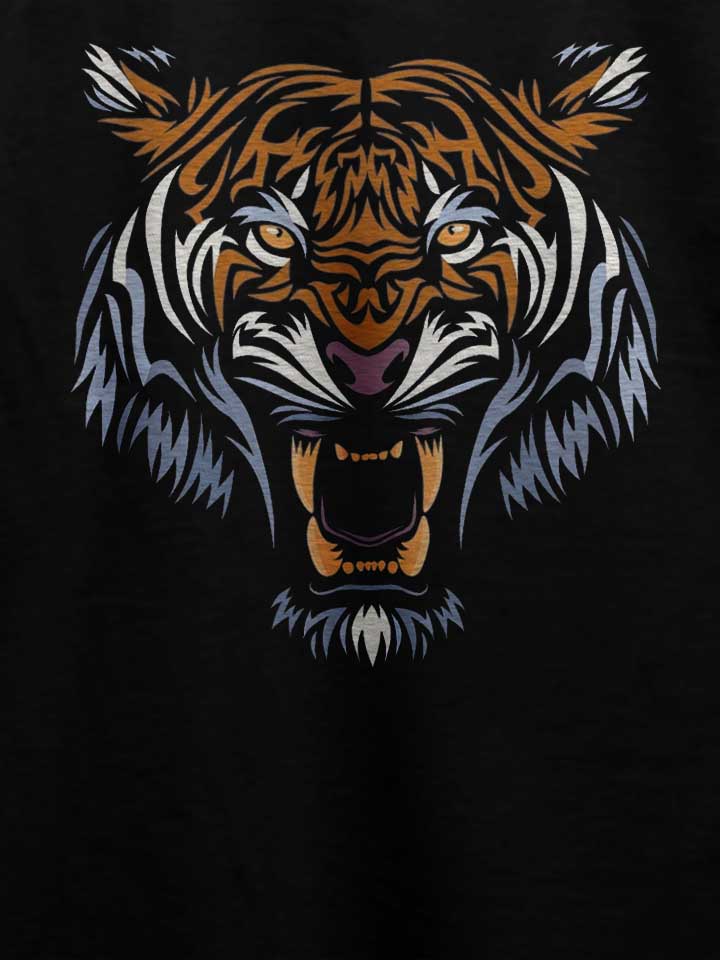 tribal-face-tiger-t-shirt schwarz 4