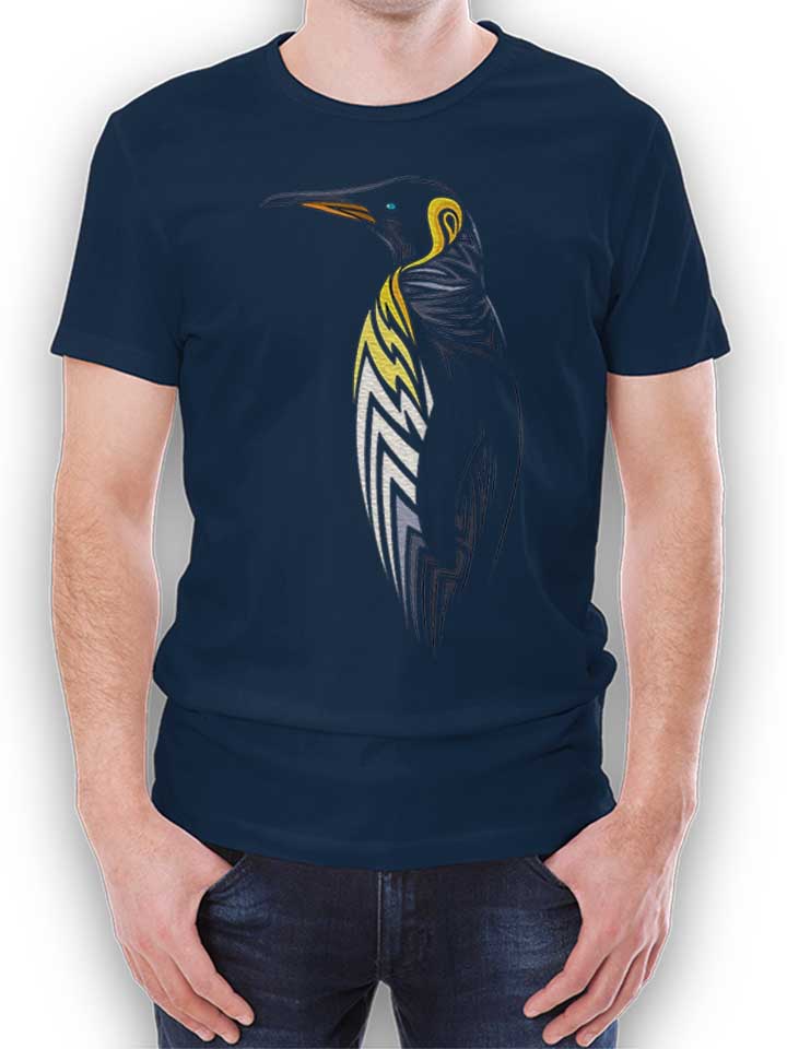 Tribal Penguin T-Shirt dunkelblau L