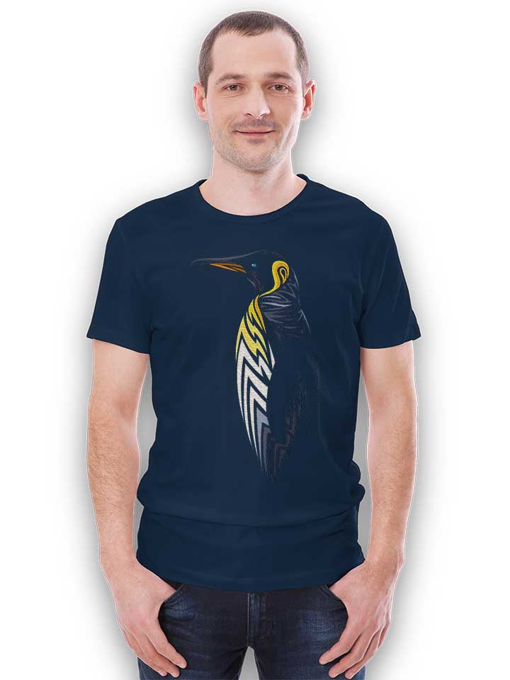 tribal-penguin-t-shirt dunkelblau 2