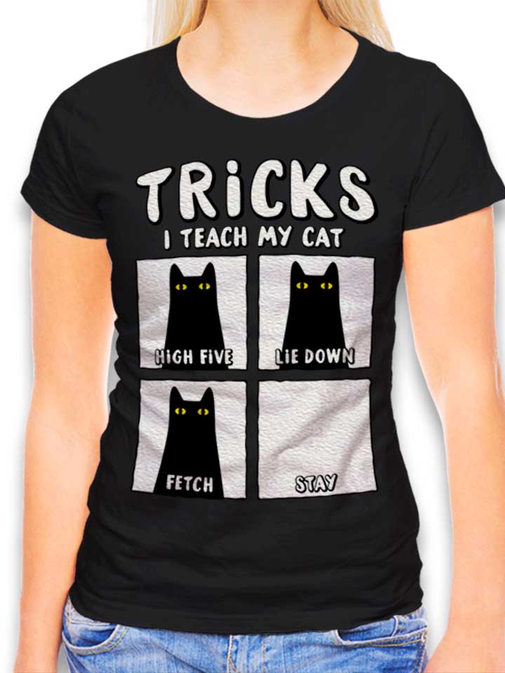 Tricks Cat Damen T-Shirt schwarz L