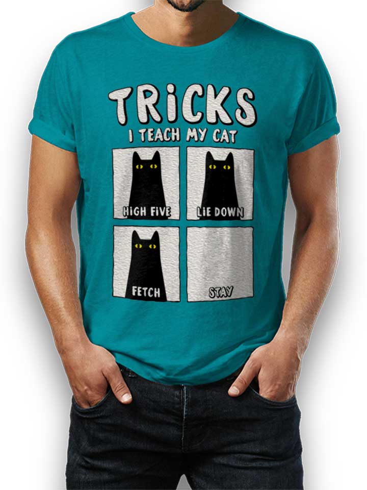 Tricks Cat T-Shirt turquoise L