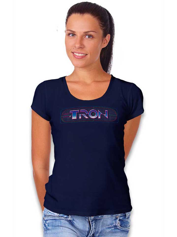 tron-grid-damen-t-shirt dunkelblau 2