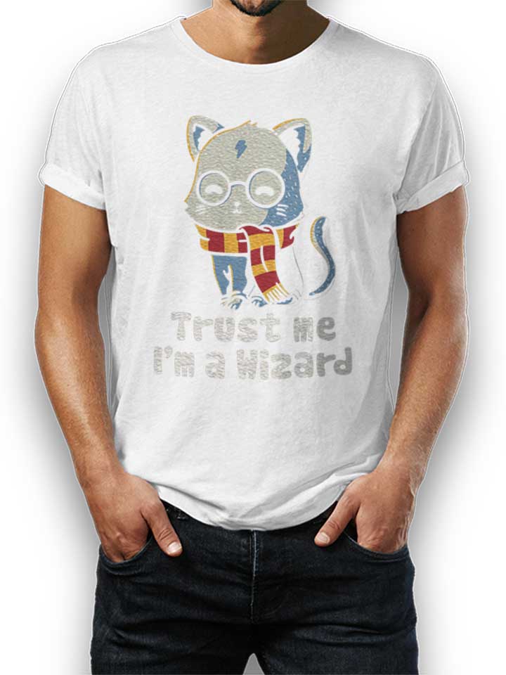 Trust Me I M A Wizard Cat T-Shirt white L