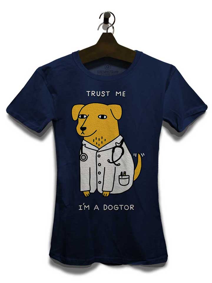 trust-me-im-a-dogtor-damen-t-shirt dunkelblau 3