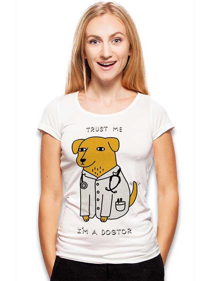 trust-me-im-a-dogtor-damen-t-shirt weiss 2