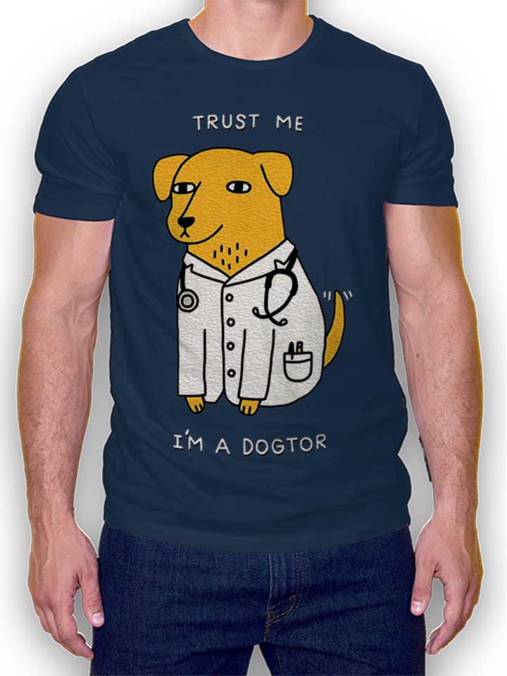 trust-me-im-a-dogtor-t-shirt dunkelblau 1
