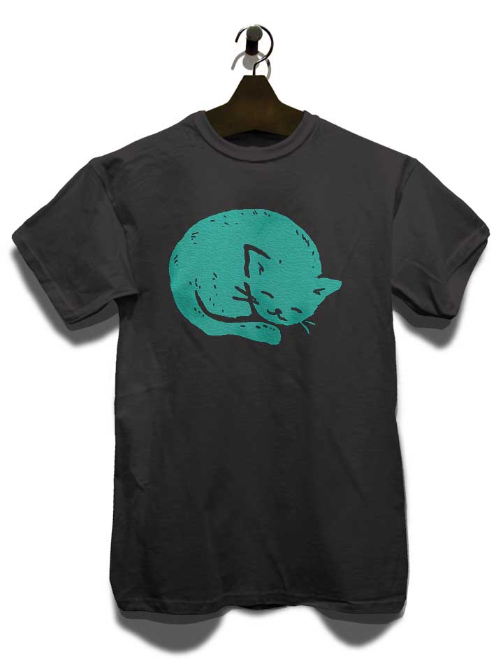 turquoise-cat-sleeping-t-shirt dunkelgrau 3