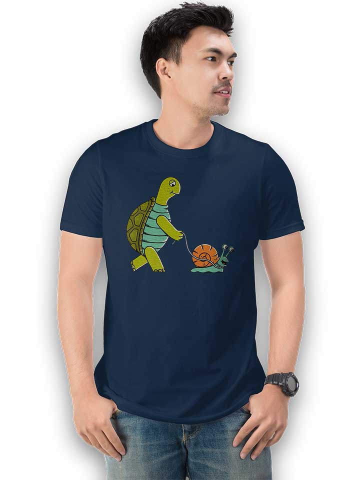 turtle-slug-walk-t-shirt dunkelblau 2