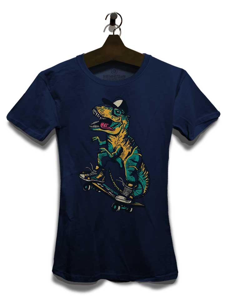 tyrannosaurus-rad-damen-t-shirt dunkelblau 3