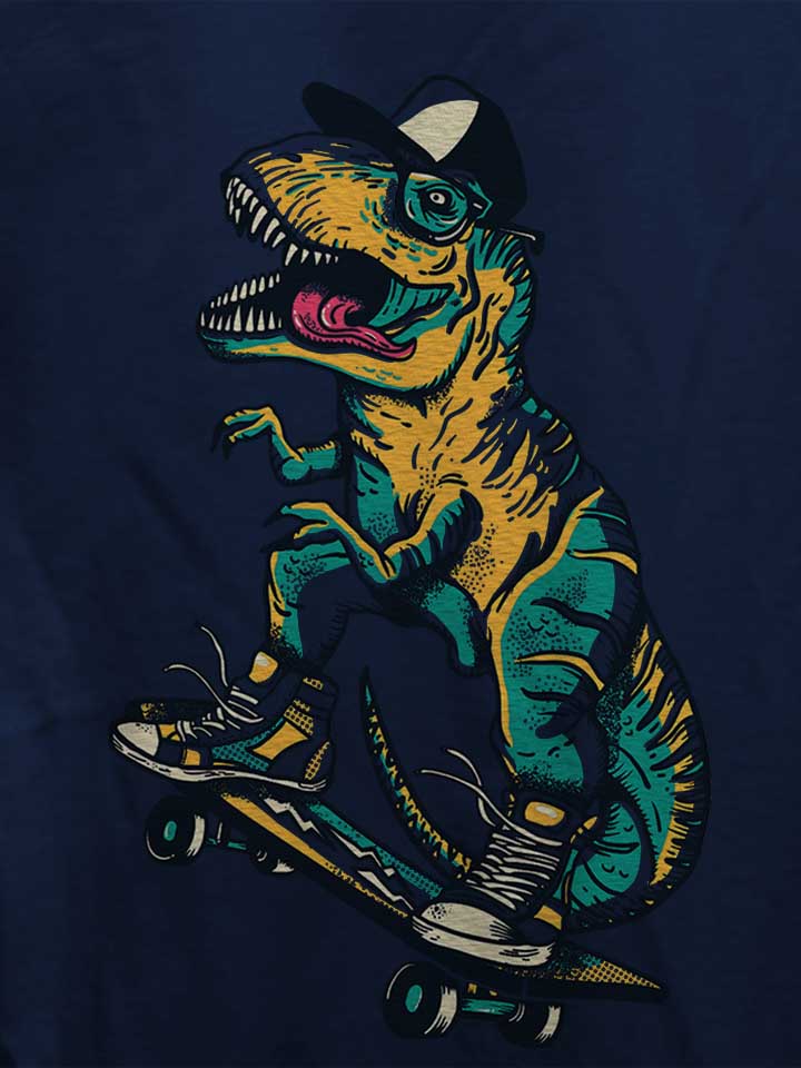 tyrannosaurus-rad-damen-t-shirt dunkelblau 4