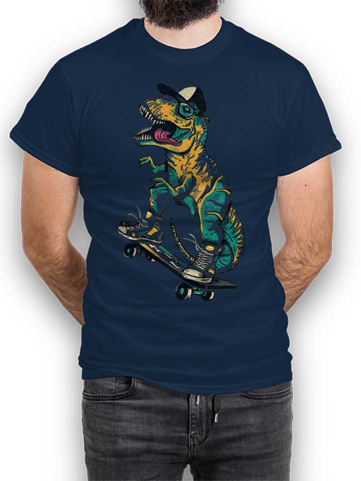 tyrannosaurus-rad-t-shirt dunkelblau 1